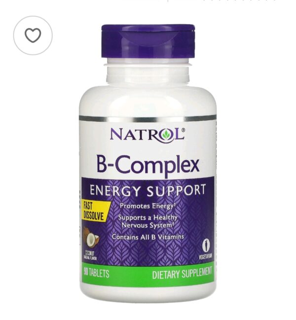 فيتامين بي كومبلكس Natrol b complex عدد 90 قرص استحلاب بنكهة جوز الهند