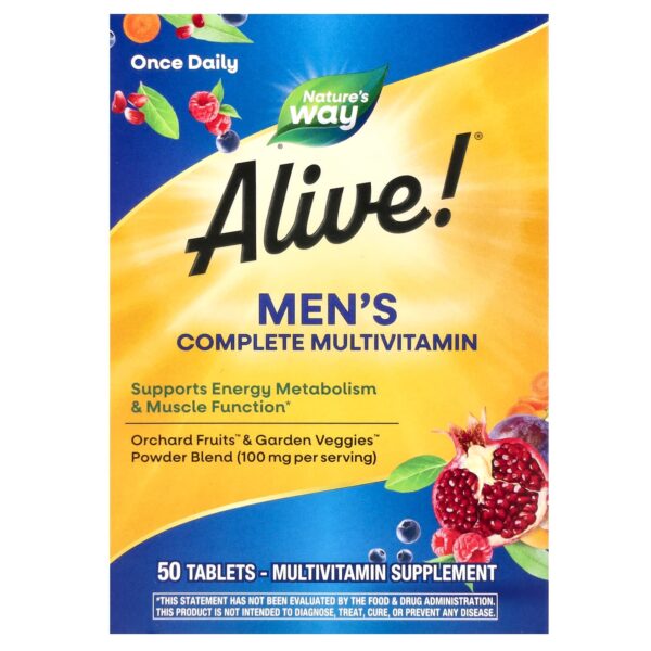 فيتامينات للرجال ناتشورز واي 50 قرص a live mens complete multivitamin 50 tab