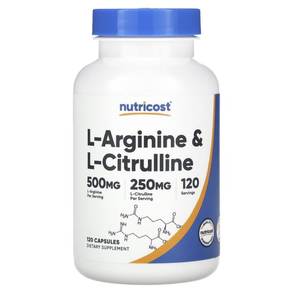 ال-ارجينين ال-سيترولين 750 مجم نيوتري كوست 120 كبسول Al Arginine-Al Citrulline Nutricost