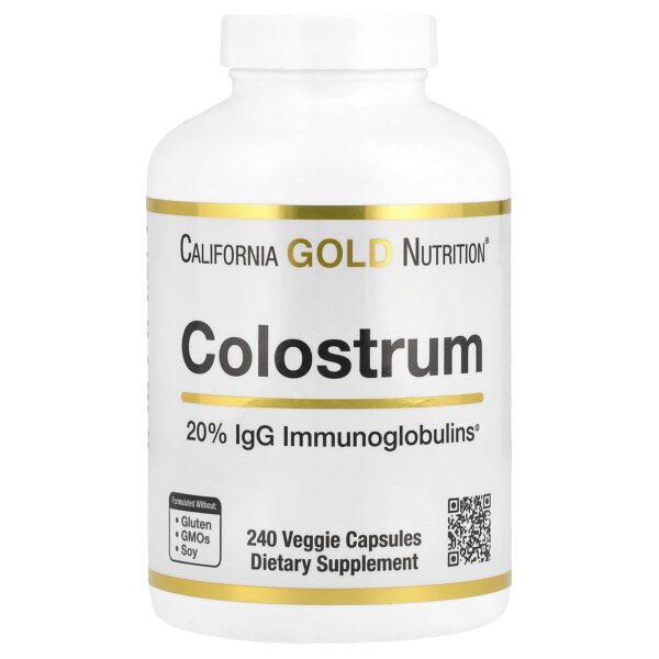 كبسولات اللبأ البقري 240 كبسول -California Gold Nutrition Colostrum 240 caps